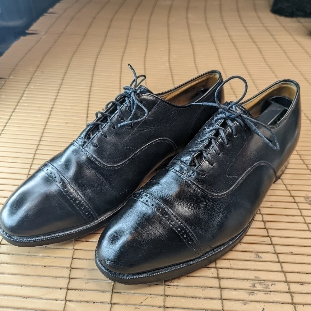 Johnston & Murphy Aristocraft Black leather captoe Oxford Dress shoes men's sz 8